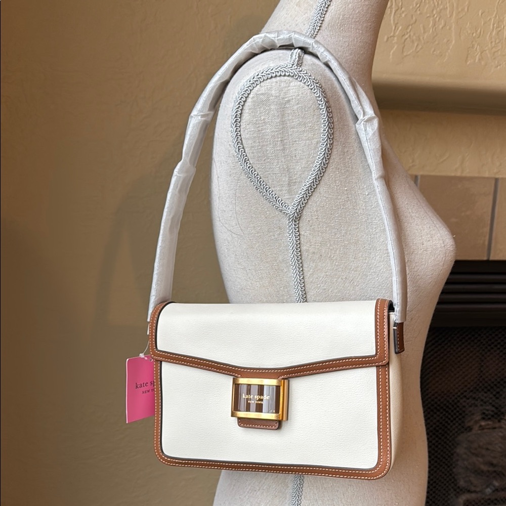 Kate Spade off White and Brown Shoulder Bag